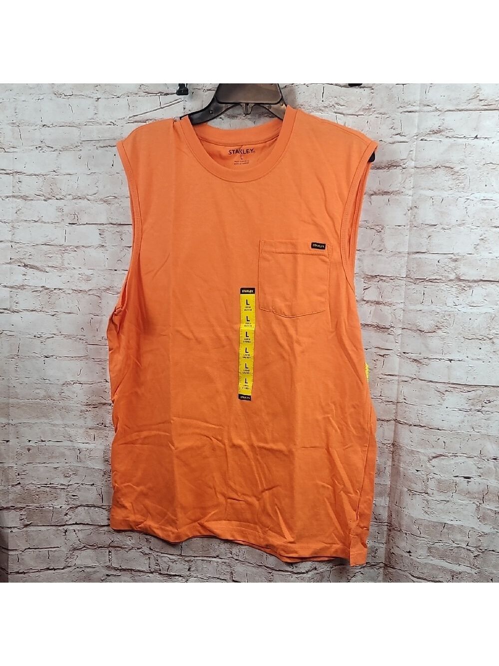 Stanley orange muscle tank top men's large new nwt